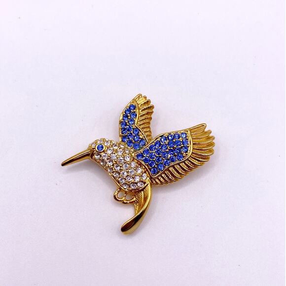 Vintage 1999 Plainville Stock Co PSCO Rhinestone Hummingbird Pin Brooch 2” - Picture 5 of 7